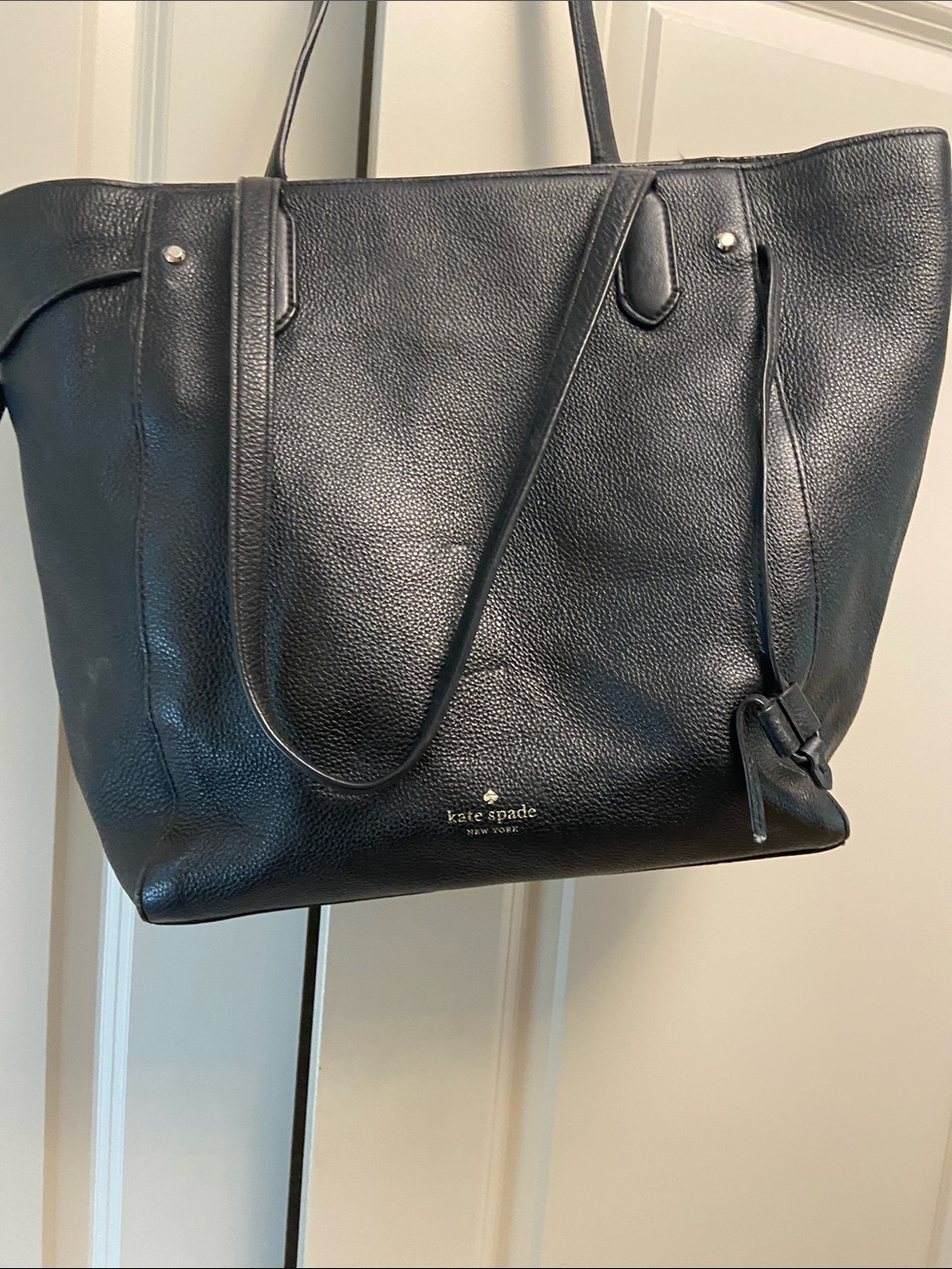 kate spade Black Pebbled Leather Marti Large Tote with Tassel Charm - Picture 2 of 7